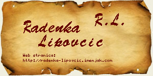 Radenka Lipovčić vizit kartica